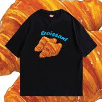 เสื้อยืดผ้าฝ้าย(พร้อมส่งเสื้อเฮีย)  เสื้อ Croissant 100% ผ้าดีมากก มีขาวและดำ  ทั้งทรงปกติและ OVERSIZE