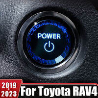 ABS รถเครื่องยนต์กดเริ่มหยุดปุ่มแหวนปกกรณีตัดสติกเกอร์สำหรับโตโยต้า RAV4 XA50 2019 2020 2021 2022 2023 r. AV 4ลูกผสม