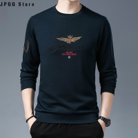 JPQQ Store เสื้อสเวตเตอร์แขนยาวปักลายสำหรับผู้ชาย2022แบบสวมหัวเสื้อสำหรับผู้ชายลำลองในเมืองสำหรับฤดูใบไม้ผลิคอกลม