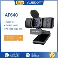 PAPALOOK &amp; AUSDOM AF640 Web Camera Full HD 1080P Autofocus For PC Video Conference Webcam With Noise Cancelling Microphone