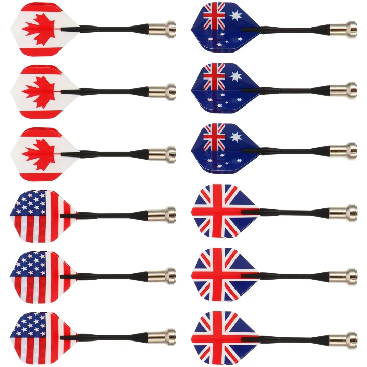 12-Pack Magnetic Darts Set - Safe Plastic Darts For Magnetic Dartboard Games