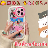 ?ส่งจากไทยใน24ชม.?เคสไอโฟน 14 13 12 11 Pro Max เคส iPhone 11 น่ารัก ลูกสุนัข พกง่ายๆ สติกเกอร์เพชร การป้องกันการตก Case