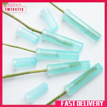 50 Pcs Floral Water Tubes with Rack Holder Floral Tubes Water Tubes for Flowers  Flower Vials for Milkweed Cuttings Flower Arrangements