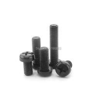 50pcs M2/M2.5/M3/M4x4/5/6/8/10/12/15/18/20 DIN7985 Black Round Nylon Cross Recessed Pan Head Screws Plastic Phillips Screw bolt