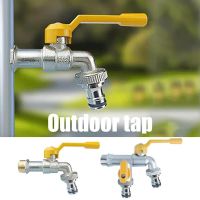 Outdoor Antifreeze Faucet Retro Brass Water Hose Tap Outlet Bibcock With Dual Nipple And Outdoor Balcony Faucet Garden Watering