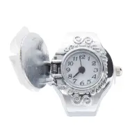 2X White Round Dial Finger Ring Quartz Watch for Lady