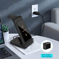 (HOT)15W 3 In 1 Wireless Charger Stand สำหรับ 14 13 12 11 XS XR X 8แท่นชาร์จสำหรับ 8 7 6 SE 3 Pro