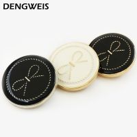 Bow Desinged Metal Round Buttons Of Clothing High Quality Black White Vintage Decor Button Sewing Accessories Needlework 6pcs/lo Haberdashery