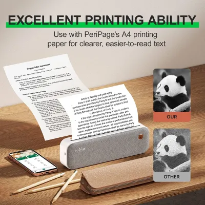 A4 Peripage ผู้ผลิตไร้สายเครื่องพิมพ์บลูทูธความร้อนอย่างต่อเนื่อง PDF หน้าเว็บรูปภาพสัญญาบลูทูธกระดาษพิมพ์ไม่จำเป็นต้องใช้หมึก