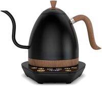 กาต้มน้ำคอห่านขนาด1ลิตรสำหรับกาแฟยกเทชาชงหน้าจอ LCD การเลือกอุณหภูมิดิจิตอลที่แม่นยำการต้มแบบรวดเร็วและ K