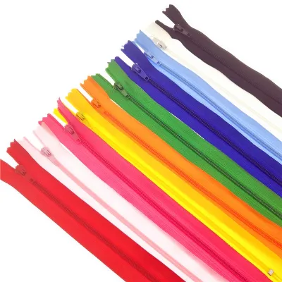 10pcs/pack 3 Nylon zipper 25cm 10inch SPIRAL TEETH /assorted color/ closed end/AUTO LOCK/skirt zipper sewing