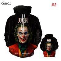 2023 NewHX Joker DC ภาพยนตร์ Joaquin Phoenix Cool Man 3D พิมพ์ Unisex Hoodies ลำลองแขนยาว Hooded Tops