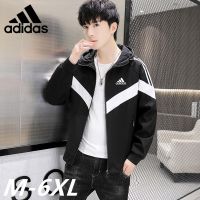 ❇☃☏ Adidas เสื้อแจ็กเก็ตกันลมลําลอง มีฮู้ด กันน้ํา ทรงหลวม แฟชั่นฤดูหนาว สําหรับผู้ชาย นักเรียน ไซซ์ M-6XL