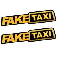 สติ๊กเกอร์ FAKE TAXI ติดรถยนต์แบบแกะติด สีเหลืองขอบดำ