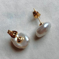 2021 Trend Freshwater Raw Pearl Stud Earrings Anti-allergic 925 Silver 18K Gold Plated Baroque Jewelry for Women Dropshipping