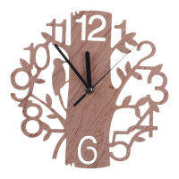 ZZOOI Fashion 3D Wall Clock New Round Digital Number Creative Wooden Tree Silent Clock For Home Kitchen Office Decoration