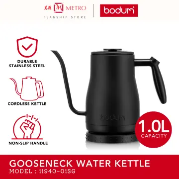 Bodum Bistro Gooseneck Electric Water Kettle, 1.0L Black