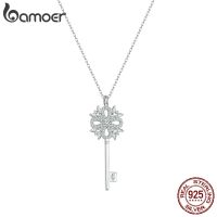 【HOT】 Bamoer 925 Sterling Pendant Necklace for Birthday Fashion Jewelry BSN291