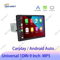 JIULUNET วิทยุติดรถยนต์1 Din Carplay หน้าจอสัมผัส9นิ้ว USB บลูทูธเครื่องเล่นภาพเคลื่อนไหวหลายชนิดระบบเสียง MP5อัตโนมัติ