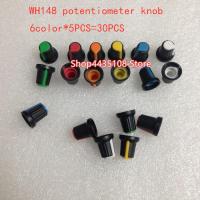 30pcs 6color WH148 potentiometer knob cap(copper core) 15X17mm 6mm Shaft Hole AG2 Red/yellow/blue/orange/green/white