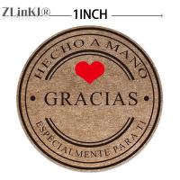 hot！【DT】✠✉✉  500Pc/roll Spanish Thank You labels Stickers Scrapbooking Sticker Envelope Label 1inch/2.5cm