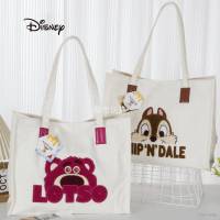 Disney Chip Dale Lotso strawberry bear Cartoon cute plush shoulder bag large capacity tote bag fashion personality