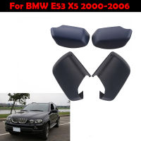 เคลือบสีดำด้านข้างกระจกมองหลังปกปีกกระจกหมวกเหมาะสำหรับ BMW E53 X5 2000-2006เปลี่ยนชิ้นส่วนภายนอกรถ