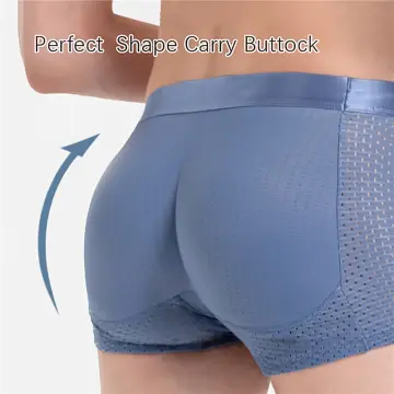 Men Padded Enhancer Underwear Shapewear Butt Lifter Boxer Briefs