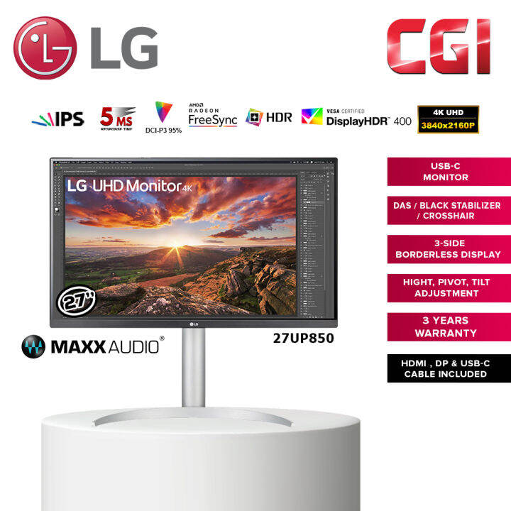 LG 27 27UP850 5ms 60Hz IPS 4K UHD Vesa HDR400 AMD FreeSync USB C Monitor 27UP850N Lazada