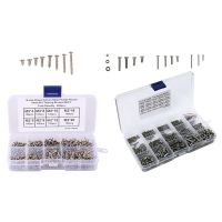 480Pcs/Set M2 M2.5 M3 Din7985 Gb818 Steel Cross Recessed Pan Head Screws &amp; 800Pcs/Set M2 Screw Carbon Steel Cross Drive Pan Head Self Tapping Screws Assorted Fastener