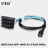 【Chat-support】 legoalbest mall USB Mini SAS สายเคเบิล SATA SFF-8643ถึง4 SFF-8482 InterSAS HD ถึง4 SFF-8482,พร้อมพอร์ตเชื่อมต่อ15pin ตัวแยกสัญญาณฮาร์ดไดรฟ์1เมตร