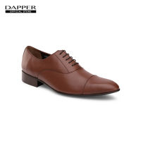 DAPPER รองเท้าหนังทำงาน แบบผูกเชือก Cap-Toe Oxford Shoes สีน้ำตาล