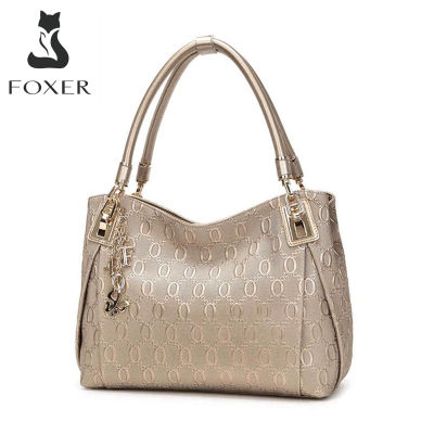 FOXER Brand Women Cow Leather Shoulder Bag Fashion Design High Quality Womens Handbag Female Handbags Top Handle Totes Purse