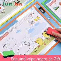 A4 Reusable PP File Dry Erase Pockets With Pen Transparent Write And Wipe Drawing Whiteboard Markers Used for Teaching Supplies