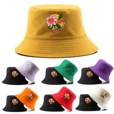 【YF】 Reversible Bob Man Summer Bucket Hats Men Women Boys Girls  Cotton Fisherman Caps Outdoor Anniversary Chapeau Panama Hat
