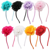 Candygirl 8PC Fashion Women Girls Red Rose Flowers Hairband Solid Color Hair Band Satin Cover Headband Cute Hair Accessory Gifts