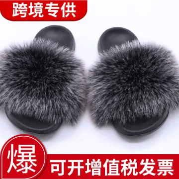 Fur on sale fox slippers