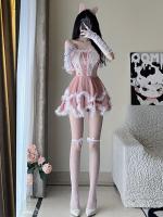 Halloween cosplay pink cute cat girl maid uniform sexy pure desire bunny Christmas cos costume