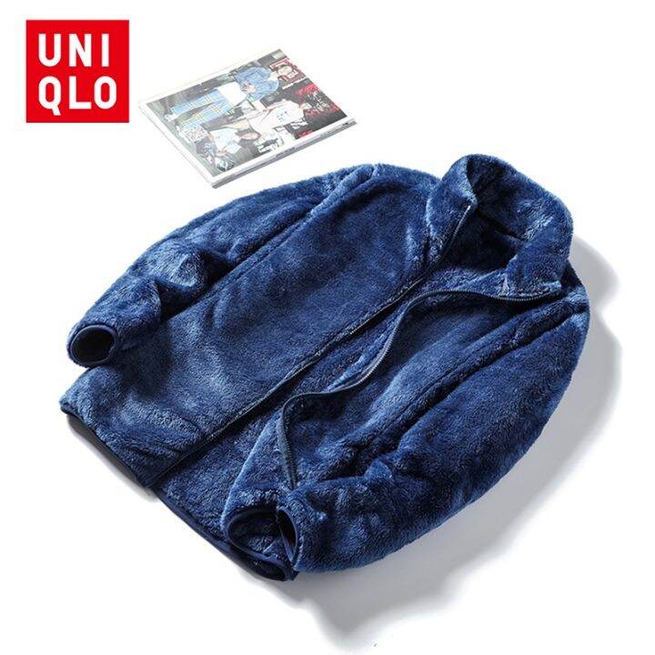 uniqlo-เสื้อแจ็กเก็ตแขนยาว-ผ้าฟลีซ-แต่งซิป-สําหรับผู้ชาย-ไซซ์-m-6xl