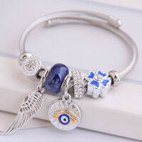 [In stock] Amazon Fashion Bohemian Angel Wings Devil Eye celet ยุโรปและอเมริกา ลูกปัดแก้วลูกปัดกำไลสร้อยข้อมือ