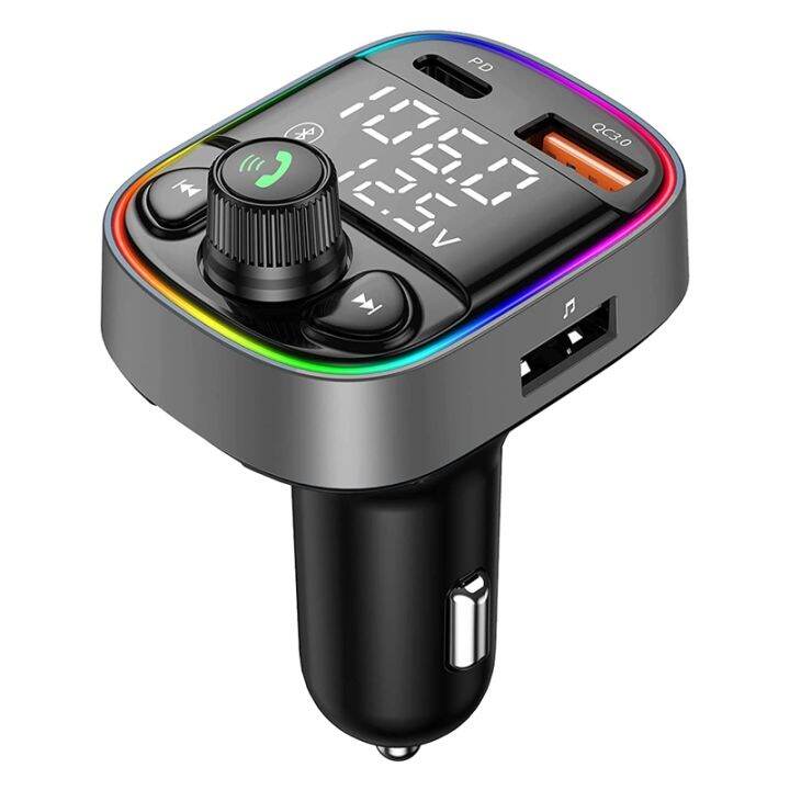 Bluetooth FM Transmitter for Car,Car Mp3 Player Radio AUX Adapter, Music  Player with Handsfree Calling 