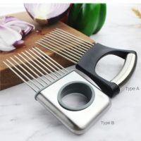 Stainless Steel Onion Cutte Food Slice Assistant Vegetable Holder Meat Tenderizer Onion Chop Fruit Tomato Cutter kitchen tools