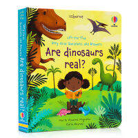 Do Usborne Q &amp; A dinosaurs really exist? Lift the flap questions and answers are dinosaurs real? English original picture book dinosaur science flipping Book Young enlightenment