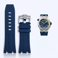 ☄∋ Rubber Watch Strap for Aibi Watch Diameter AP Royal Oak Offshore Silicone 15710 Waterproof Sweatproof Watch Band 28mm Wristband