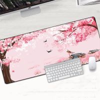 Japanese Pink Cherry Blossom Mousepad Sakura Office Laptop Computer Rubber Soft Mouse Pad 80x30 90x40 Deskmat PC Mause Table Mat