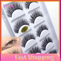 YIOYIO SKONHED 5 Pairs แฟชั่นของผู้หญิง ไร้ความปราณี ขนตาธรรมชาติ ขนตาปลอม Wispies Long Fluffy 3D Faux Mink Lash ต่อขนตา