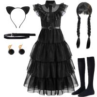 Wednesday Addams Cosplay For Girl Costume 2023 New Vestidos For Kids Party Dresses Carnival Easter Halloween Costumes 5-14 Years