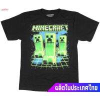 เสื้อยืดผู้ชาย T-shirtgothic เสื้อยืดกีฬา Minecraft Glowing Creepers Big Boys Youth T-Shirt Licensed Short sleeve T-shirts