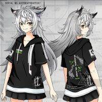 ชุดคอสเพลย์เสื้อฮู้ดแขนสั้นแฟชั่น unisex Arknights Lappland