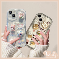 เคสกระต่ายหมีการ์ตูนสำหรับ A03 Samsung A14 A13 A04s A04 A11 A12 A03s A02s A21s A30 M12 A51 A50 A20 A10s A30s A50s A23 A20s A32 A52 A52s A31น่ารัก Cinnamoroll ลูกสุนัขขนมปังที่มีฝาครอบตุ๊กตาแข็ง3มิติ